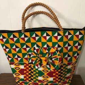 Authentic African print tote bag